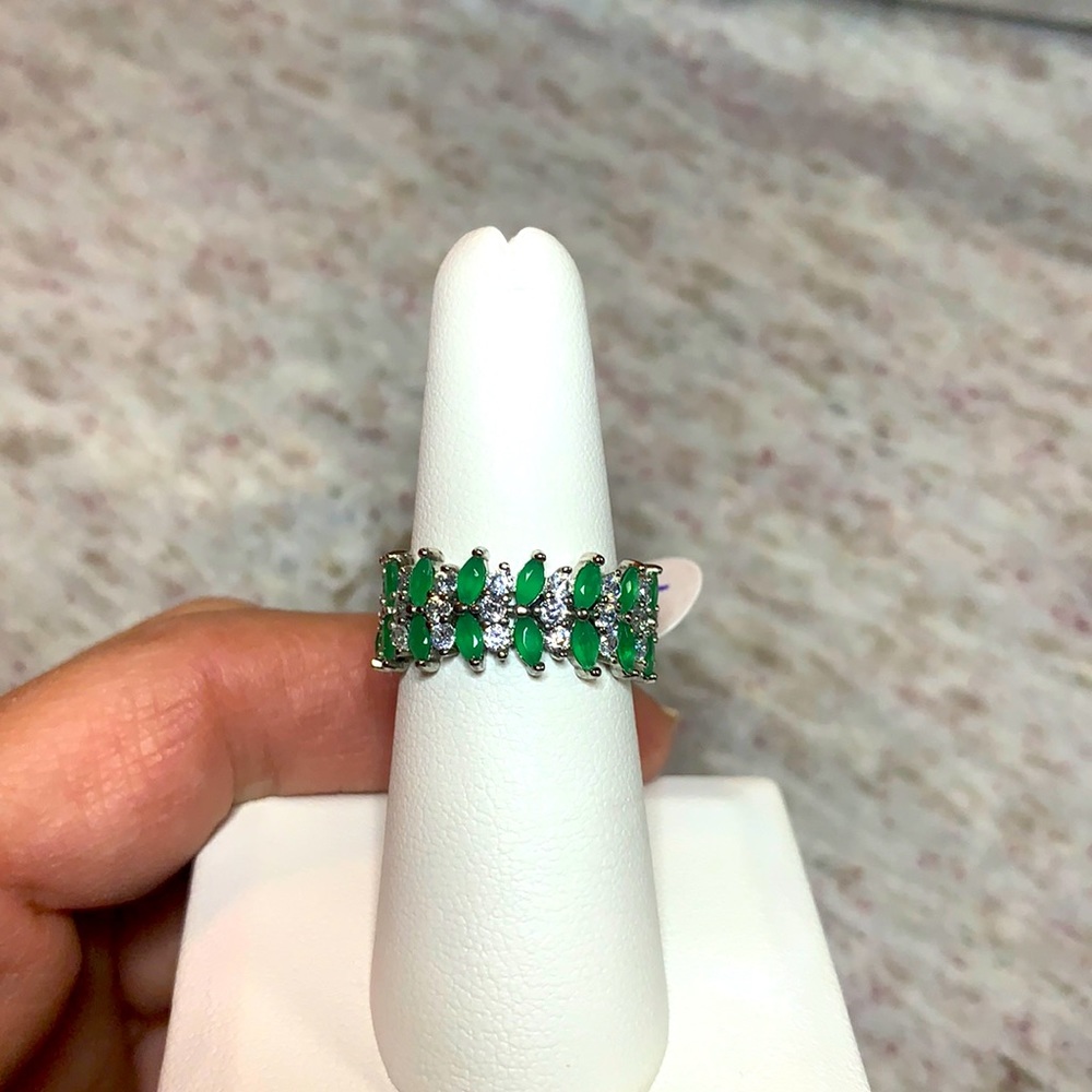 Sterling silver green ring